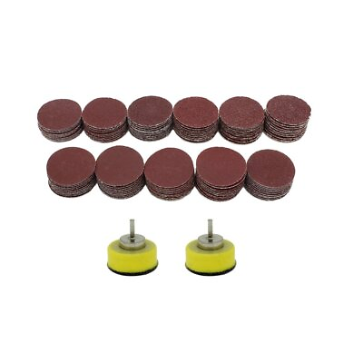 #ad 110 Pcs 1Inch Round Sanding Discs Pad with 2Pcs 1 8 Inch Shank for Drill Grinder $15.50