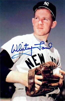 #ad “New York Yankees” Whitey Ford Hand Signed 4X6 Colo Photo Signature Auctions COA $39.99