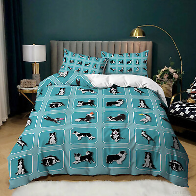 #ad Happy Pet Baby Dog Play Duvet Quilt Cover Twin Queen Bedding Set Comforter Cover $59.00