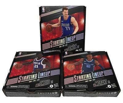 #ad Starting Lineup NBA Series 1 : Luka Doncic Ja Morant Joel Embiid Set LOT OF 3 $41.40