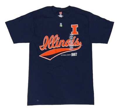 #ad Illinois Fighting Illini College NCAA Men’s Small T Shirt Cotton Hanes NWT $9.99