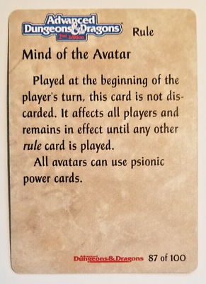 #ad SPELLFIRE CARDS CCG Mind of the Avatar Powers 87 100 Rare Near Mint $2.55