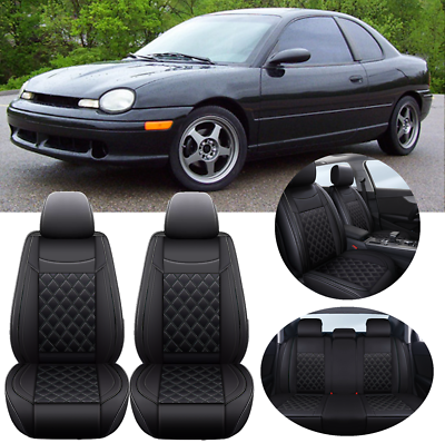 #ad For Dodge Neon Car Seat Covers Front amp; Rear 5 Seater Full Set Cushion PU Leather $149.12