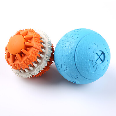 #ad Pet Chew Toys Non Toxic Cleaning Teeth Rotatable Rubber Ball with Minty Scent $14.21