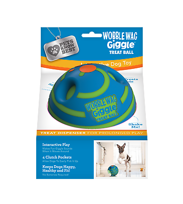 #ad Wobble Wag Giggle Treat Ball Interactive Dog Toy amp; Treat Dispenser Blue $18.96