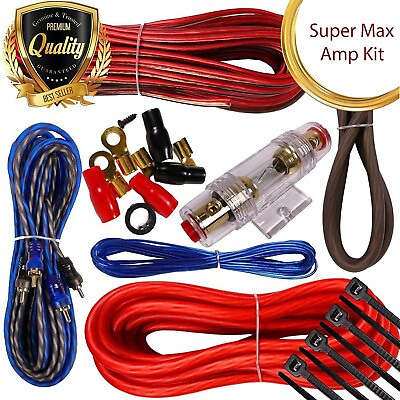 #ad Complete 1000W 8 Gauge Car Amplifier Installation Wiring Kit Amp PK1 8 Ga Red $19.95