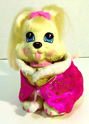 #ad Fisher Price Snap Style Pet Ginger White Shih Tzu Toy with Pink Cape and Bow Blu $9.45