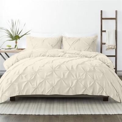 #ad Pinch Pleated Duvet 5 Pc Queen Full Ivory Pinch Pleated Duvet Cover amp; Sets $113.78