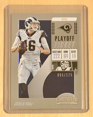 #ad Jared Goff 2018 Panini Contenders Playoff Ticket 96 175 #45 Los Angeles Rams $1.99