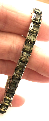 #ad Vintage Smokey Glass Channel Set Bracelet $27.00