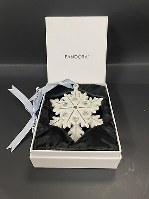#ad Pandora 2015 Limited Edition Christmas Holiday Ornament Porcelain Snowflake $22.49
