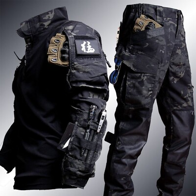#ad Tactical Military Army Clothes Airsoft Uniform Paintball Shirts Pants Set Solid $49.99