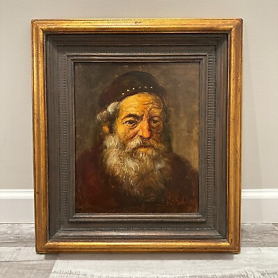 #ad Antique Oil On Canvas Painting Franz Schoorman Old Man Realism Art W T Burger Co $449.99