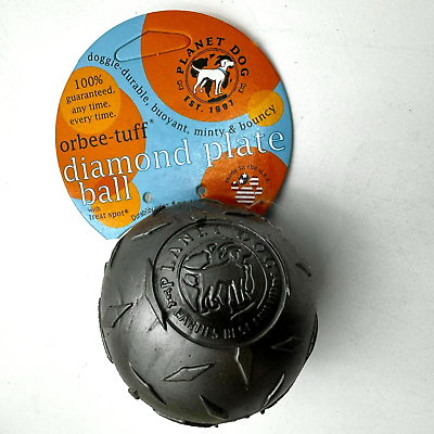 #ad NEW Gray Orbee tuff Diamond Plate 2quot; Ball Dog Toy Minty Durable Bouncy Floats $25.00