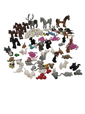 #ad LEGO 100 Pieces Convolute Collection Animal Dog Cat Mouse Horse Hen Penguin $64.12