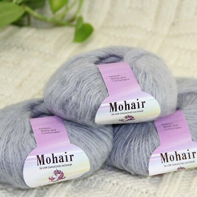 #ad AIPYARN 3BallsX25gr Soft Mohair Wrap Shawl Rugs Hand Knit Crocheting Yarn 21 $8.99