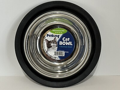 #ad Pet King Stainless Steel Cat Bowls Small Water Food No Tip Bowls 6 oz $9.77