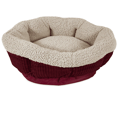 #ad Round Self Warming Pet Bed Dog and Cats Red $18.53