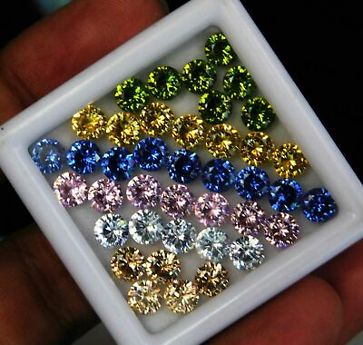 #ad 10 PCS 5 MM Natural Ceylon Sapphire Loose Gemstones Certified Round Cut Lot $10.36