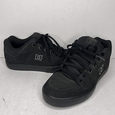 #ad DC Shoes Mens US 8 Pure Triple Black Gray Stitch Chunky Skateboarding Sneakers $24.99