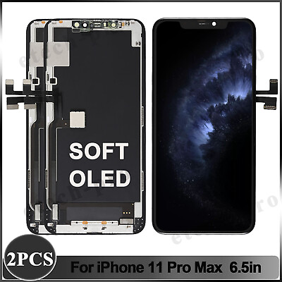 #ad 2PCS Soft OLED LCD Display Digitizer Touch Screen Replace For iPhone 11 Pro Max $130.40