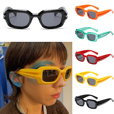 #ad Womens Mens Retro Fashion Street Shot Glasses Unisex PC Frame Sunglasses $9.36