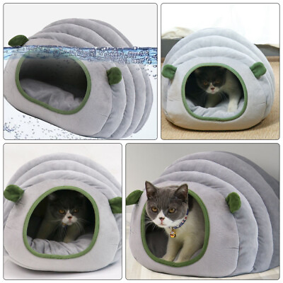 #ad Winter Pet Dog Cat Bed Round Soft Long Plush Fluffy Cat Puppy Cave Self Warming $12.29