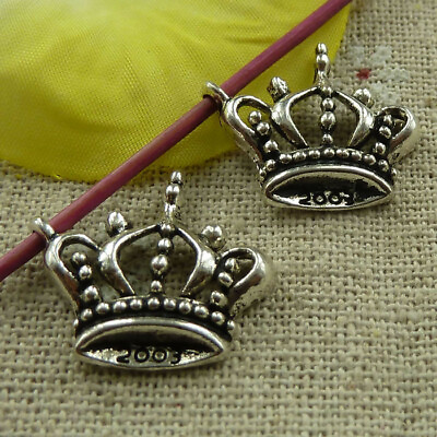 #ad Free Ship 108 pcs tibetan silver crown charms 21X19mm L 3745 $9.89