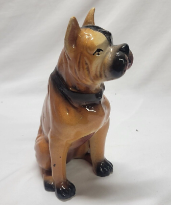 Vintage Porcelain Boxer Dog Figurine With Stripe on Back $9.00