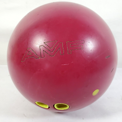 #ad AMF Ninja Red Yellow Bowling Ball 15 pound 9 oz Retro Vintage Team Sports $23.99