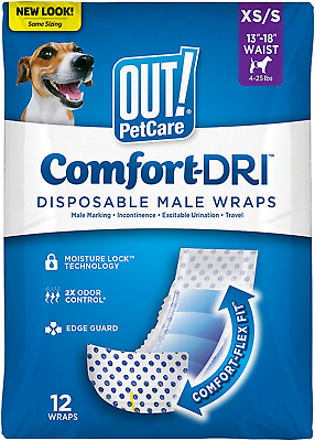 #ad Pet Care Disposable Male Dog Diapers Absorbent Male Wraps with Leak Proof Fit $11.11