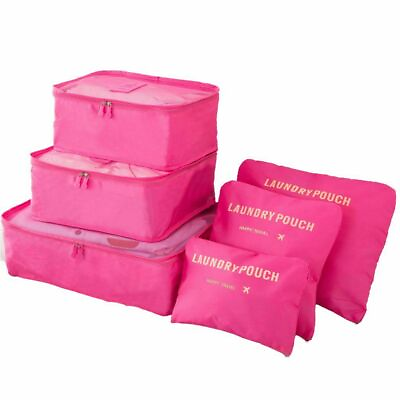 #ad 6Pcs Travel Storage Bag for Clothes Luggage Packing Cube Organizer Suitcase New $6.37