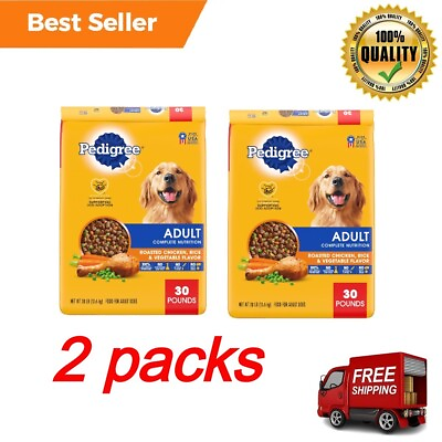 Pedigree Complete Nutrition Roasted Dry Food for Adult Dog 30 lb 2 packs. $41.99