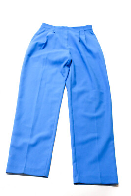 #ad Miss Selfridge Womens Pleated Front High Rise Slim Leg Dress Pants Blue Size 4 $41.49