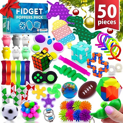 #ad 50 Pcs Fidget Toys Pack Kids Stocking Stuffers Gifts for Kids Party Favors Au $45.57