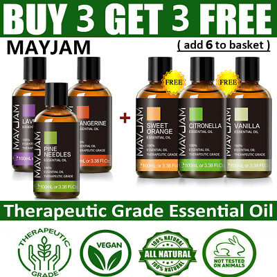 #ad MAYJAM Pure Essential Oils 3.38 oz Therapeutic Grade Aromatherapy Oil w Dropper $14.85