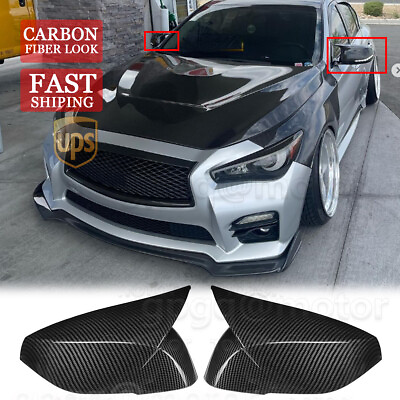 #ad For Infiniti Q50 Q50S Q60 Q70 QX30 2014 22 Carbon M Style Side Mirror Cover Cap $22.99