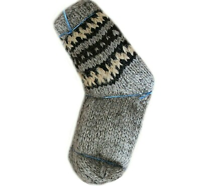 #ad Handmade 100% Wool Socks Sheep Hand Knitted Socks Wool Fuzzy Warm Home Casual $19.90