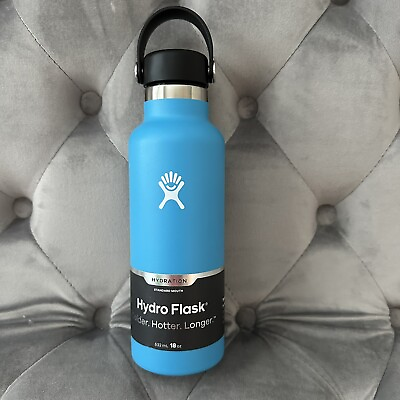 #ad New Hydro Flask 18oz Standard Mouth Flex Cap Insulated Water Bottle Pacific Blue $16.50