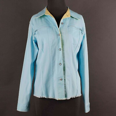 #ad Quacker Factory Sz No Size Light Blue Yellow Rhinestone Jacket 225L $14.99