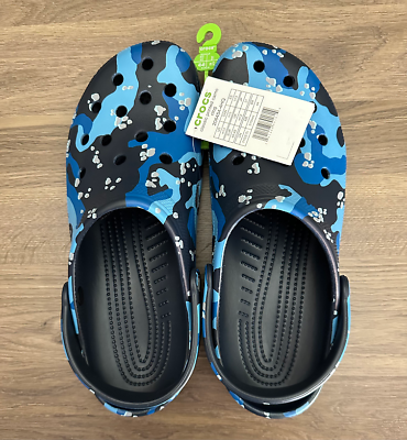 #ad ⭐️NWT⭐️ Crocs Classic Printed Camo Clogs Mens Size 13 Blue Multi $44.89