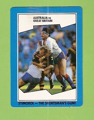 #ad 1989 STIMOROL RUGBY LEAGUE CARD #153 AUST V GB PETER STERLING AU $8.00
