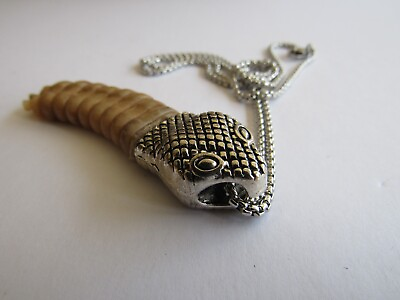 #ad Rattlesnake Rattle Pendant Snake Necklace Animal Bone Jewelry N4270 $76.49