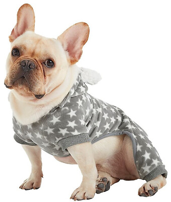 #ad New Large UGG Stars Hooded Dog Fleece Sherpa Pajamas Pet Bodysuit Coat Hoodie $17.95