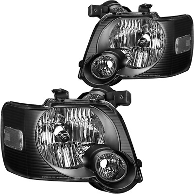 #ad For 2006 2007 2008 2009 2010 Ford Explorer Black Headlights Lamps Pair LHRH $99.99