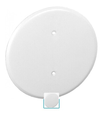 #ad 1 Pc 0.0276 Thick White Powder Coated Steel 8 In. Ceiling Blank Up Cover White $20.00