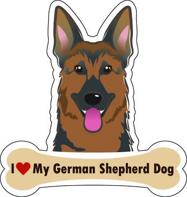 #ad Dog Bone Sticker I Love My German Shepherd Car Sign Puppy Decal Buy2 Get3rd Free $2.49