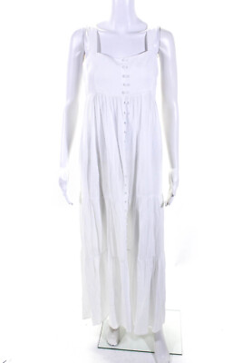 #ad BB Dakota x Steve Madden Womens White Ruffle Sleeveless Tiered Dress Size S $73.19