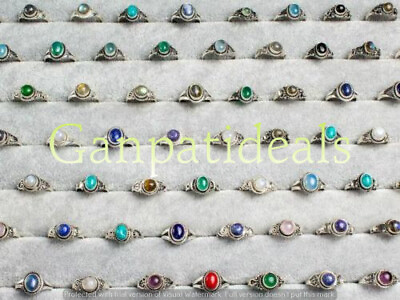 #ad Turquoise amp; Mix Gemstone 5pcs Wholesale Lot 925 Sterling Silver Plated Rings $9.49