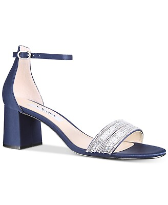 #ad Nina Womens Elenora Embellished Sandals New Navy Luster Size 5.5 $89.00
